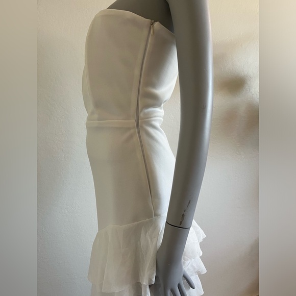 UPDATE: SOLD! white asymmetric ruffle midi dress - Picture 8 of 10